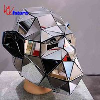 Máscara de espejo plateado casco de Animal sombrero de Cosplay para Año Nuevo puesta en escena club nocturno accesorio de Cosplay