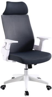 Chaise de bureau professionnelle à dossier haut en tissu, pivotante, avec appui-tête et accoudoirs confortables pour une assise confortable toute la journée