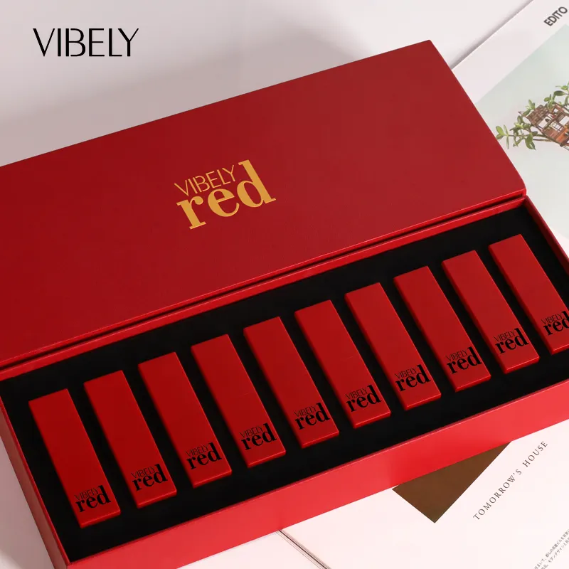 Coffret de rouge à lèvres mat et étanche, pour cadeau d'anniversaire et de noël, tenue longue durée, disponible en 10 couleurs