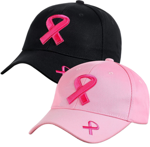 Cappello per la Consapevolezza sul Cancro al Seno, <span class=keywords><strong>Nastro</strong></span> <span class=keywords><strong>Rosa</strong></span> Ricamato, Stile Vintage, Berretto da Baseball in Cotone Regolabile per Donna, Accessori Moda - Product Image 1
