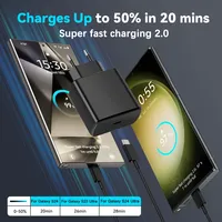 Chargeur rapide 45W PD 3.0 PPS, adaptateur mural USB-C à charge rapide adaptative pour S24/S23/S22 et Tab S9