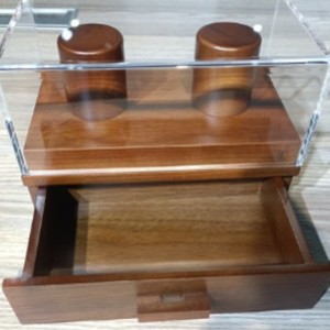 Caja rectangular para relojes de madera con cubierta de acrílico transparente para exhibición y almacenamiento - Product Image 5