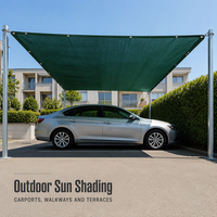 Voile d'ombrage pour parking, filet d'ombrage extérieur en HDPE vert résistant aux UV, taille personnalisée, bâche pare-soleil
