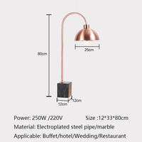 Lampe chauffante de luxe pour buffet, équipement hôtelier, base en marbre, lampes chauffantes pour la restauration, salle à manger, lampe infrarouge haute puissance commerciale