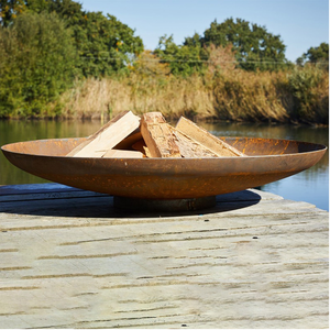 Round <strong>Steel</strong> Wood-burning Fire Pit Bowl <strong>Outdoor</strong> Corten <strong>Steel</strong> Metal Rectangular Wood Burning Rusty Fire Pit/<strong>Fireplace</strong> - Product Image 1