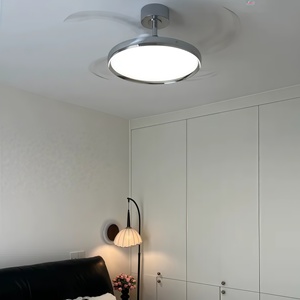 Ventilateur de plafond rétractable moderne chromé de 42 pouces avec lumière, 5 pales, moteur DC, LED à spectre complet Bridgelux à CRI 97, en métal - Product Image 6