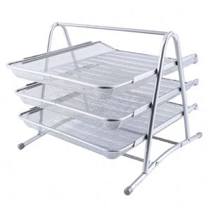 Organisateur de bureau en métal à 3 niveaux pour documents, lettres, dossiers, livres, magazines, courrier et factures, disponible en divers styles - Product Image 4