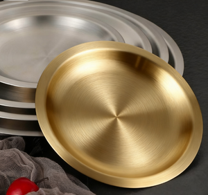 2025 Hàn Quốc Phong Cách Thép Không Gỉ Tấm Cạnh Thẳng Hàn Cơ Sở Dày Thiết Kế Lẩu Thịt Bò Bữa Ăn Tối Kim Loại Bền Bộ Đồ Ăn - Product Image 1