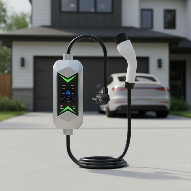 AC 7kw EV Portable Charger 32A 5M Automatic Current Home Use Electric Vehicle Charging Station GB/T Type 1 Type 2