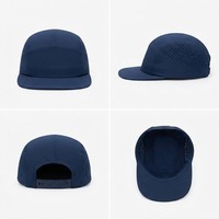 Casquette respirante à perforations découpées au laser personnalisées, séchage rapide, en nylon uni, pour la course, casquette 7 panneaux, casquettes de camping