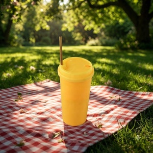 Gobelet à emporter en plastique PP avec couvercle, récipient jetable pour café, thé, jus, lait et boissons rafraîchissantes froides - Product Image 1