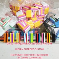 Tuiles de Mahjong en Acrylique de Qualité Supérieure, Style Antique, Motif Drapeau Américain Imprimé, Résistantes à la Décoloration, Motif Bois, pour Jeu de Mahjong