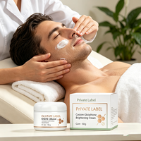 Crème Visage Bio au Glutathion Marque Blanche, Vitamine C, Acide Kojique, Correcteur Taches Brunes, Éclaircissante, Hydratante, Anti-Rides, Soin Quotidien
