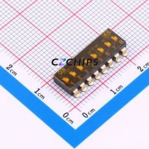 HX 2.54-8P TPPT DIP Switch SMD Switch Flat Toggle, Groove Type Single Pole Single Throw 8 Gull Wing Type - Product Image 1