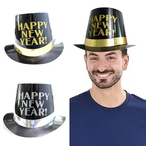 2024新年装饰帽，新年派对牛仔帽，新年派对魔术师帽