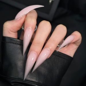<span class=keywords><strong>Uñas</strong></span> Postizas Rosa Nude Brillante, Longitud Media, Estilo Stiletto, Hechas a Mano, Reutilizables, <span class=keywords><strong>Diseño</strong></span> <span class=keywords><strong>de</strong></span> Mariposa Acrílica para Dedos - Product Image 1