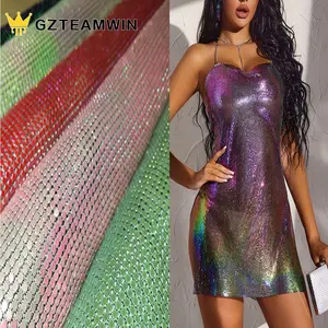 Benutzer definierte Metall gewebe Taschen Kleidungs zubehör Kettenhemd Metallic Pailletten Mesh Stoffe für Nachtclub Party