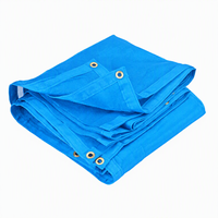 Bâche en maille tissée enduite de PVC imperméable bleue, unie, pour usage industriel extérieur, multicolore, taille personnalisable