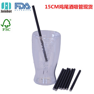 Black Paper Cocktail <b>Straws</b> 14.5cm Disposable Party <b>Drink</b> Accessory - Product Image 2