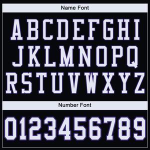 Camiseta de Fútbol Clásica Personalizada en Negro, Blanco y Morado, Estilo Malla, Auténtica - Product Image 3