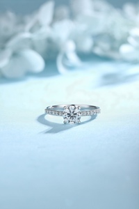 Joyería fina de lujo Joyería de platino de San Valentín 1ct Compromiso DE BODA Promesa Joyería de mujer Anillos de diamantes de laboratorio de oro blanco PT950 - Product Image 5