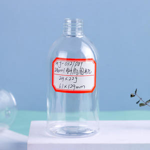 Botellas de Plástico PET Transparentes Huijie, Botellas Cosméticas de Grado Alimenticio para Gel de Ducha/Champú/Desinfectante de Manos, Diseño de Hombro Inclinado - Product Image 3