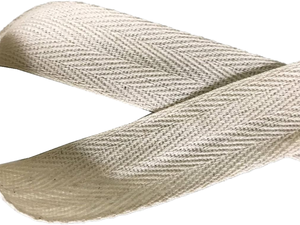 Ruban en sergé QIANF 100% coton couleur naturelle 1 pouce de large 50 yards en rouleau chevrons (1 pouce-50 yards blanc cassé) - Product Image 1