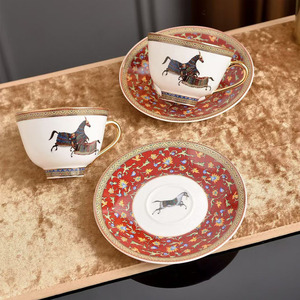 Factory Wholesale Modern Luxury Afternoon Tea 6-Piece Ceramic Coffee Cup and Saucer with Gift Box - Product Image 3