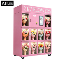 Distributeur Automatique de Fleurs Roses Personnalisable 10 Compartiments Écran Tactile Intelligent Casier à Bouquets Paiement Multiple Surveillance à Distance