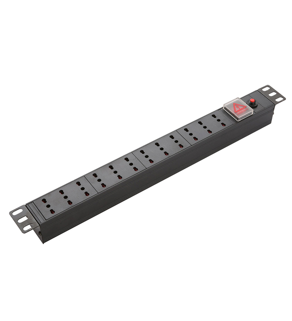 1U Aluminum  Power Distribution Unit with Switch for Italian Use Industry Net Rack Certified