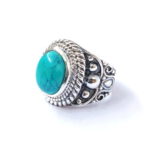 Anillo de Turquesa, Anillo de Plata de Ley 925 con Piedra Preciosa, Colección Hecha a Mano, Anillos Finos, Joyería de Plata, Precio al por Mayor - Product Image 1