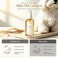 Semprotan Cologne Hewan Peliharaan Label Pribadi Aroma Segar Tahan Lama Parfum Perawatan Lembut untuk Anjing dan Kucing Penghilang Bau Harian