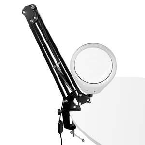 โคมไฟแว่นขยายโลหะและพลาสติกอุตสาหกรรม 10 เท่า พร้อมไฟวงแหวน LED - Product Image 4