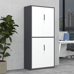 Armoire de classement de bureau moderne en acier à 4 portes avec niveaux réglables, rangement durable pour la maison, le bureau et l'école - Product Image 1
