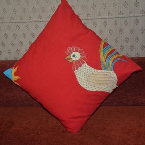 ปลอกหมอนปักลายไก่สีแดง ลายการ์ตูนสัตว์ ตกแต่งบ้าน - Product Image 1