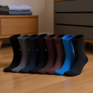 Chaussettes habillées en spandex sans odeur pour hommes Db avec logo sur le revers, style formel quotidien, taille de chaussure 8 à 11,5 - Product Image 2