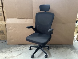 Chaise de bureau exécutive économique en tissu maillé noir, pivotante, ergonomique, avec accoudoirs réglables, pour ordinateur - Product Image 5