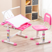Ensemble table et chaise d'étude réglable en hauteur pour enfants, design économique