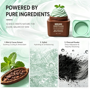 <span class=keywords><strong>Mascarilla</strong></span> Limpiadora Facial 2 en 1 de Gelato de Chocolate con Menta y Cápsulas Exfoliantes de Carbón, Purificante de Poros y Calmante para Piel Grasa y Propensa al Acné OEM/ODM - Product Image 3