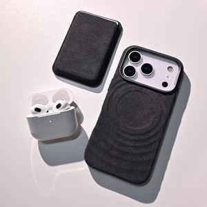 <span class=keywords><strong>Coque</strong></span> de téléphone magnétique tendance et très vendue en daim italien ondulé avec protection métallique pour objectif d'appareil photo pour <span class=keywords><strong>iPhone</strong></span> 17 Pro Max - Product Image 6