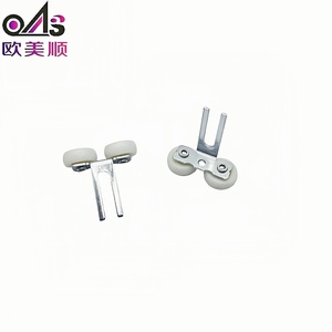 Roulette supérieure pour <span class=keywords><strong>porte</strong></span> <span class=keywords><strong>coulissante</strong></span> à double roue, roulement supérieur <span class=keywords><strong>de</strong></span> <span class=keywords><strong>porte</strong></span> en zinc, roulette <span class=keywords><strong>de</strong></span> guidage supérieure en nylon pour armoire, bonne stabilité - Product Image 3