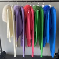 Ensemble 2 pièces Jxwatcher en laine tricotée avec col véritable, style urbain, à capuche, pour l'automne et l'hiver, comprenant un manteau et un pantalon, pour femme