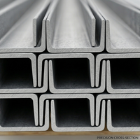Profilé en U en acier au carbone laminé à chaud standard ASTM A36 JIS G3192 pour montage solaire et structure de bâtiment