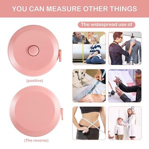 Cinta métrica 60 pulgadas suave moda rosa y retráctil negro reglas de doble balanza para pérdida de peso corporal - Product Image 2
