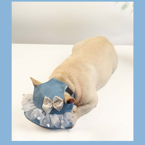New Dog Cat Denim Fashion Cute Pet Bow Lace Washable Eco-Friendly <b>Hat</b> Summer Modern Outdoor Sunscreen Fisherman's <b>Hat</b> Wholesale - Product Image 3