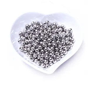 JS1239 — perles rondes en laiton massif plaqué argent, rose ou or, de 4mm, petites boules rondes, en bronze massif, livraison gratuite