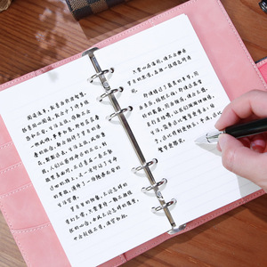 Venta al por mayor de fábrica A6 Mini PU cuero 6 anillo presupuesto billetera Agenda planificador carpeta cuaderno dinero organizador A5 Tapa dura hojas sueltas - Product Image 6