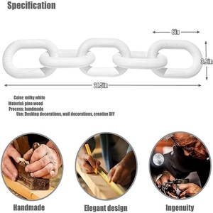 Wooden Bohemian Five Ring Chain Natural Wood Color Geometric Shape Bedroom <b>Decoration</b> - Product Image 3