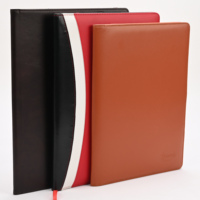 Carpeta de Presentación de Cuero Duradera con Logotipo Personalizado, A5/A4, con Bolsillo con Cremallera, Ranuras para Tarjetas y Portaplumas, Diseño Personal