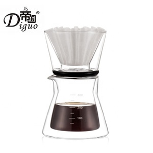 Diguo Hot Selling 200ml 300ml 500ml Glas Kaffee tropfer Becher Brew Set - Product Image 2
